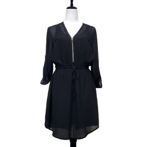 New Look Black Shirt Dress Size Large